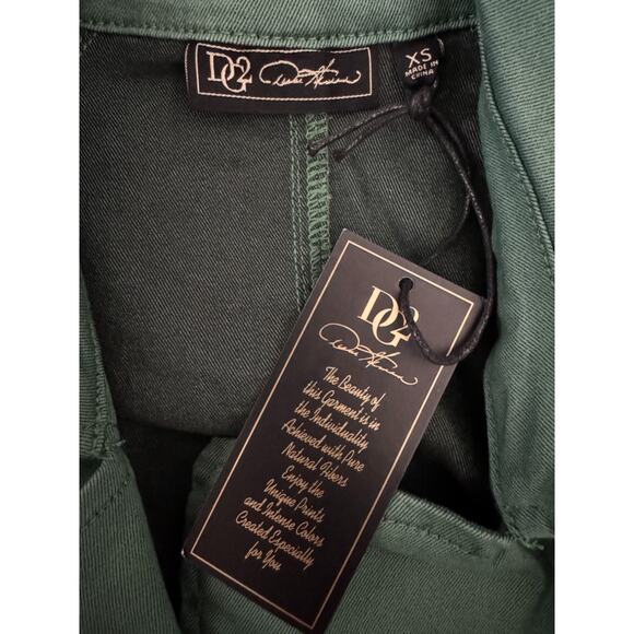 DG2 Diane Gilman Green Trench Jacket XS NWT Belted Cotton Blend 30th Anniversary - Picture 12 of 13